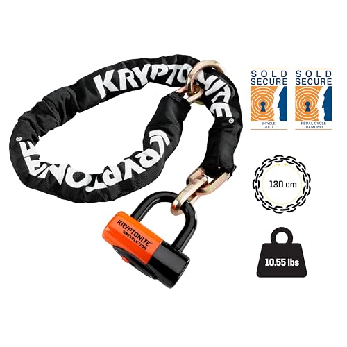 Schlage Chain Lock for Bikes & E-Bikes - Heavy Duty 4.2ft Security Chain with Keys