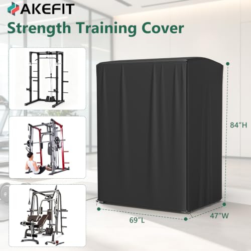 AKEfit Strength Training Cover 69"L x 47"W x 84"H Waterproof Dustproof Gym Rack Cover Black