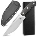 Sitivien Black VG10 Steel Fixed Blade Knife with Micarta Handle & Sheath for Camping Survival