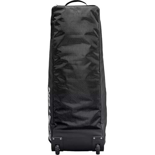Wheeled Baseball Equipment Bag with Helmet & Bat Compartments - Black
