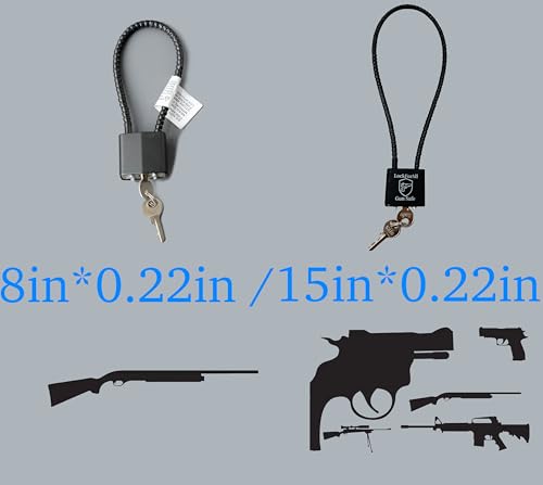 Lockforall 20 Pack Black 15" Keyed Alike Cable Gun Locks for Pistols Rifles & Shotguns