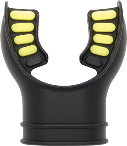 Silicone Mouthpiece for Diving Regulator Black and Yellow