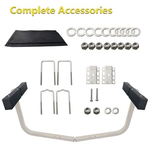 C CLINK Heavy Duty Aluminum Square Tube Trailer Guide Kit, 20 Inch Stainless Steel Poles