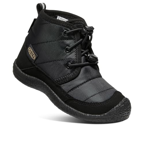 Kids Waterproof Quilted Mid Height Boots - Black/Black, Big Kid