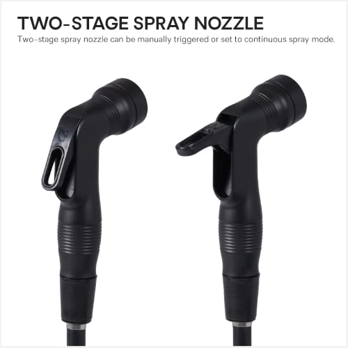 Helio Portable Camp Shower 11L with 2-Stage Nozzle & Long Hose - Black