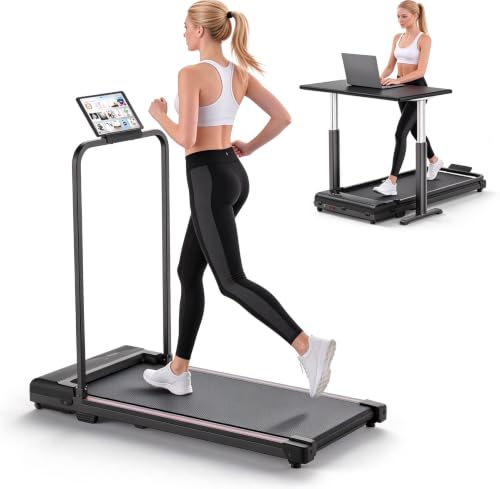 Black Foldable Under-Desk Treadmill for Home Office Exercise - Compact Walking Pad