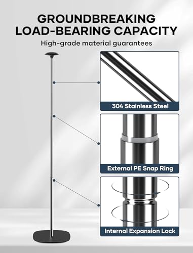 2 Pack Boat Cover Support Poles - Adjustable Stainless Steel Telescopic Poles with Stable Base