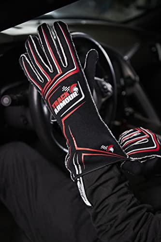TRACK ARMOUR® Series 4 Large Auto Racing Gloves SFI 3.3/5 Nomex Flame Resistant