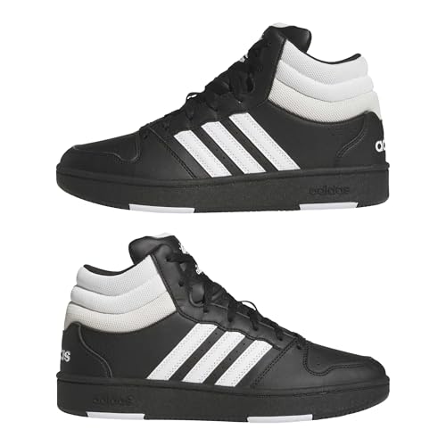 adidas Men’s Hoops Mid Classic Sneakers Shoes - Black, 11 Men / 12 Women, Black/White/Orbit Grey