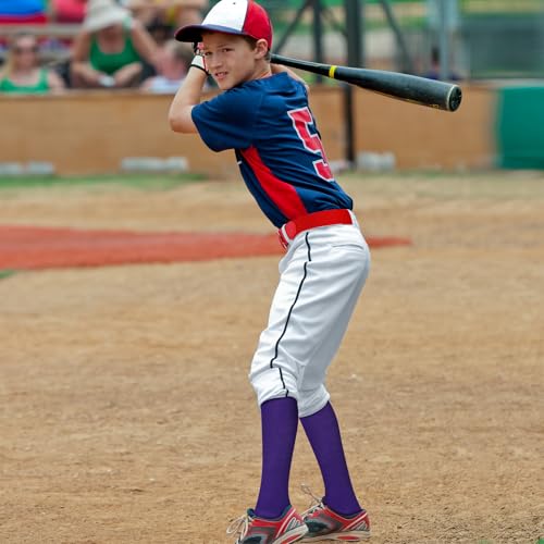 Haysandy Purple Soccer & Baseball Socks 72 Pairs High Tube Sport Team Bulk Unisex Youth