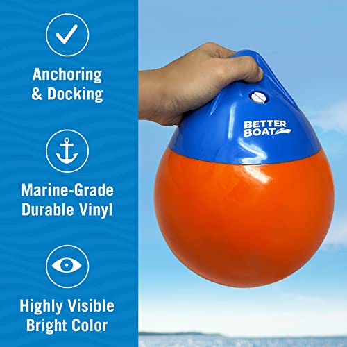 9-Inch Inflatable Vinyl Anchor Buoy with Retrieval Ring and Pump - 20 lb Lift
