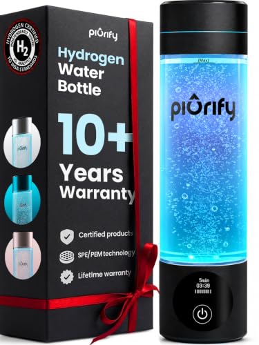 PIURIFY Hydrogen Water Bottle Generator - Portable, Certified 6300+ PPB, Rechargeable