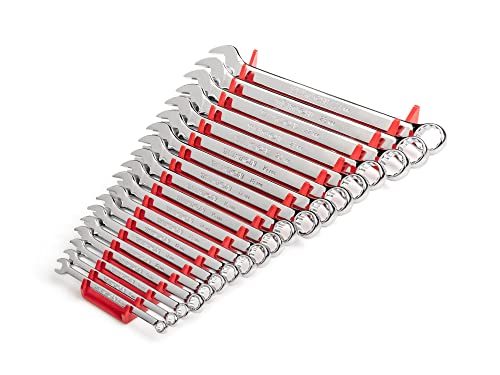 19-Piece Combination Wrench Set with Rack - Metric, Offset & Angled Open Ends