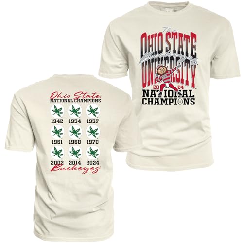 Ohio State Buckeyes 2024 National Champions T-Shirt - Ivory, X-Large
