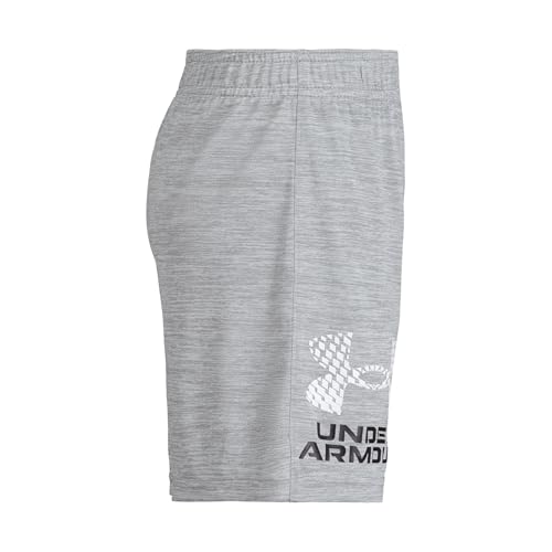 Under Armour Boys' Performance Tech Shorts - Steel Tech Logo, 7 Inch