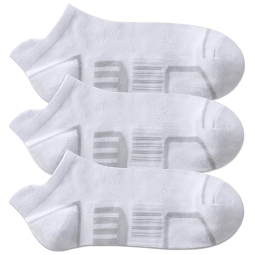 Mens Ankle Socks 12 Pairs Athletic Casual Low Cut Short Socks - White 6-11