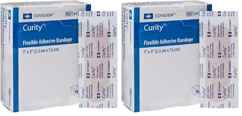 Fabric Adhesive Bandages 3x1 Inches - Pack of 50 (2 Sets)