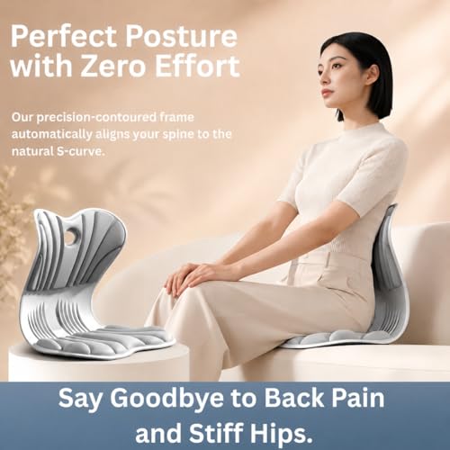 Ergonomic Lumbar Support Cushion for Back Pain Relief - Gray