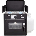 Outdoor Gas Camping Oven - Black - Portable 2-Burner Stove with Carry Bag
