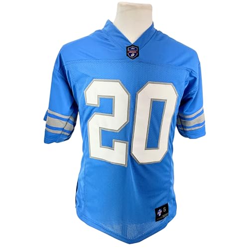 Unisex Barry Sanders Football Jersey Honolulu Blue Large Custom Sewn Detroit