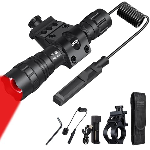 Darkbeam Red Light Flashlight Kit with Zoom Focus - 150m Visibility - Variation: Red Lens Clip