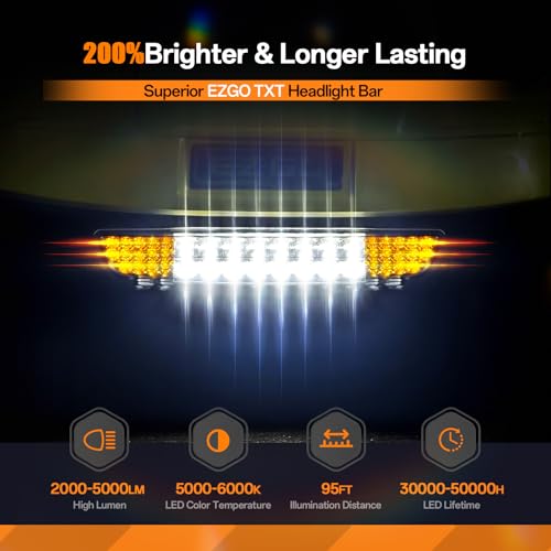 Golf Cart LED Light Kit for EZGO TXT 1996-2013 Street Legal Headlights & Taillights