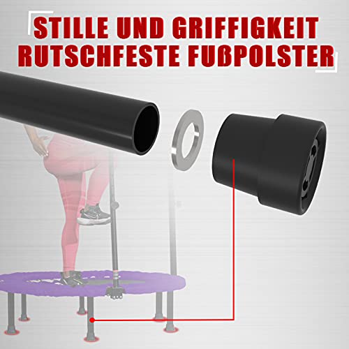40 Inch Purple Foldable Mini Fitness Trampoline with Handle, Max Load 330lbs