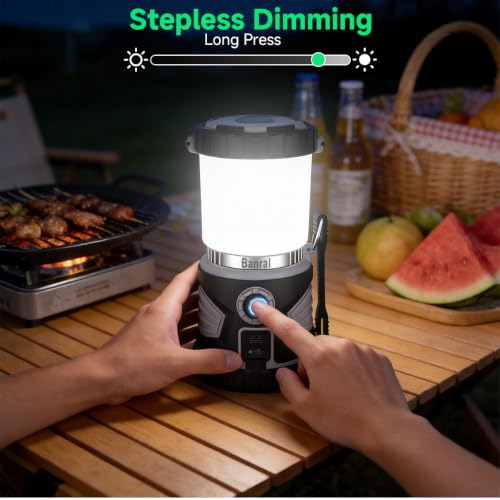 Banral 2000LM Rechargeable Camping Lantern Flashlight - 1 Pack, Super Bright LED Light