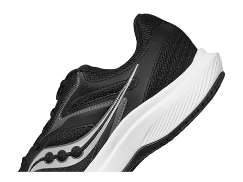 Men's Saucony Cohesion 17 Running Shoes - Black and White, Size 11
