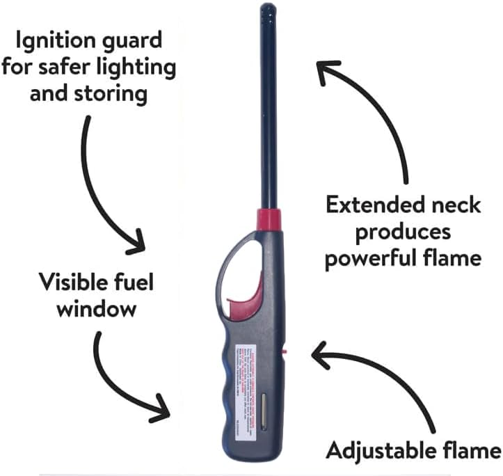 Skiennix BBQ Grill Lighter Casings - Refillable Butane Gas for Candle & Fireplace | 3 Pack