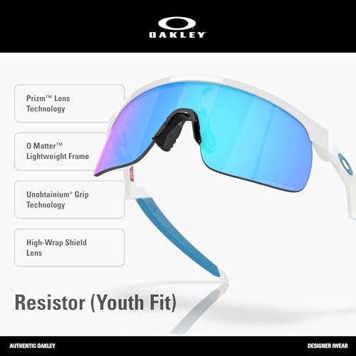 Oakley Resistor Sunglasses Polished White Prizm Sapphire 23mm Sport Eyewear