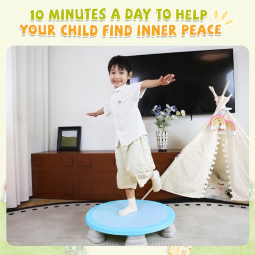 Mini Trampoline for Kids - Bounce Board with Non-Slip Base - Blue - Safe Indoor Play