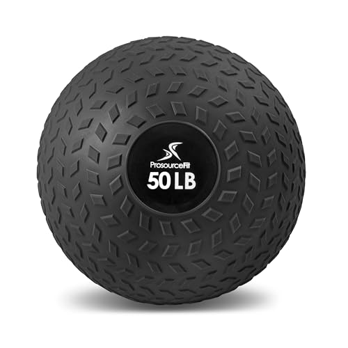 Slam Medicine Balls with Tread Grip - 50 lb Dead Weight for Strength & Cardio