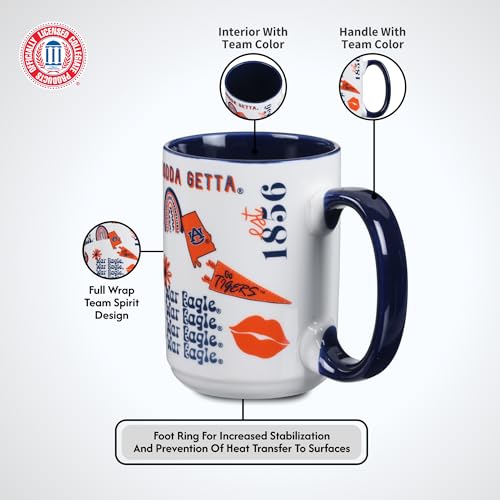 15oz Auburn University Team Spirit Mug - Official NCAA Collegiate Coffee Cup - Auburn Tigers Variation