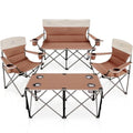 Moca 4-Piece Camping Chair Set of 3 Heavy-Duty Outdoor Folding Chairs with Cup Holders & Carry Bag