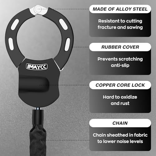 Heavy Duty Electric Scooter Lock with Bag - Black Alloy Chain Security