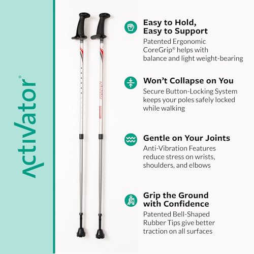 Adjustable Walking Poles for Balance & Rehabilitation – Collapsible Nordic Support Sticks