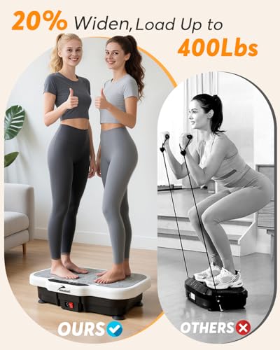 Grey Vibration Plate Exercise Machine with Bluetooth - Adjustable Fitness Platform for Weight Loss & Body Toning