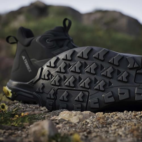 adidas Men's Terrex Anylander Mid Rain.RDY Hiking Shoes - Black/Black/Grey, 11