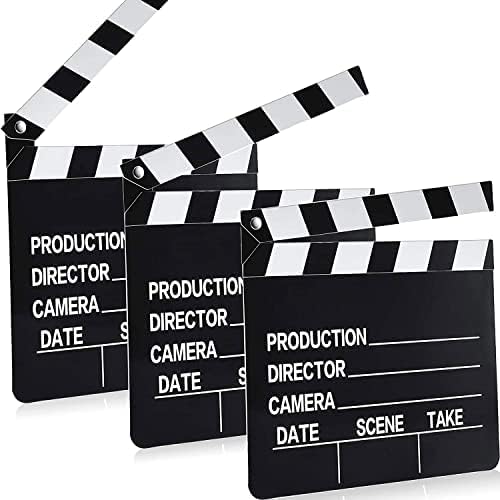 BBTO Movie Film Clap Board - 10 Pieces Writable Directors Clapper | 7 x 8 Inch Black & White