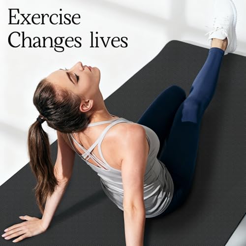 Extra Large Yoga Mat 6'x4' 8mm Thick Non-Slip Exercise Mat for Home Workouts