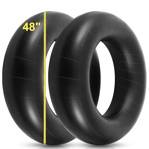 BBTO 2 Pack Inflatable River Tubes 48 Inch Heavy Duty Rubber Pool Floats for Adults