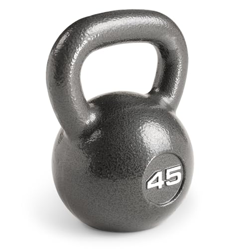 Marcy 45 lb Hammertone Cast Iron Kettlebell for Strength Training Home Gym