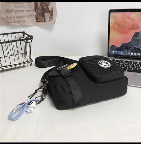 Men's Crossbody Bag Messenger Sling Shoulder Bag with Space Badge