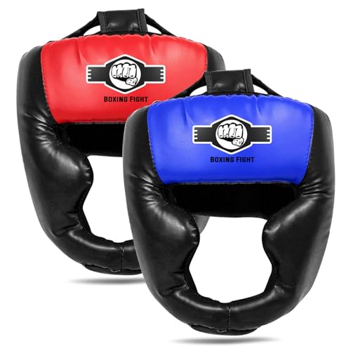 Kids Boxing Headgear 2 Pack & 1 Pack - Small-Medium Red & Blue - Sparring Safety Gear