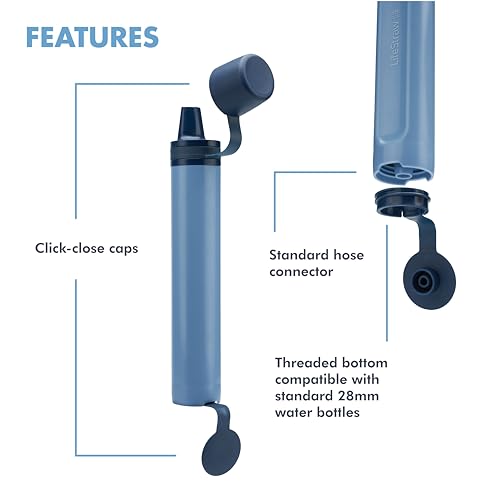 LifeStraw Peak Personal Water Filter Straw - Dark Mountain Gray 2PK - Emergency & Outdoor Hydration