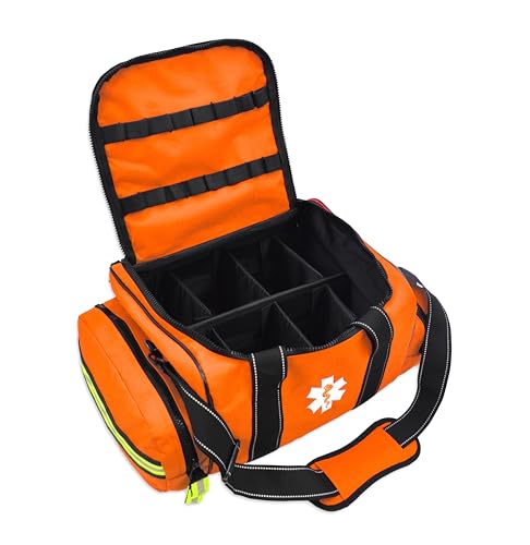 Lightning X Large EMT Trauma Jump Bag with Dividers Fluorescent Orange – EMS First Responder Medical Bag