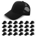 Black 24 Pack Mesh Trucker Hats - Adjustable Baseball Caps for Men and Women