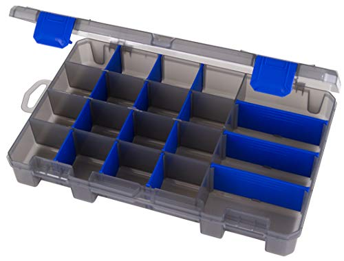 Zerust MAX Tuff Tainer Fishing Tackle Storage Box - 11 x 7.25 x 1.75 Inches, 20 Compartments, Removable Dividers, Rust Protection