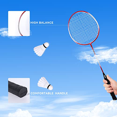GSE Badminton Complete Set with Net, 2ft x 20ft, 4 Rackets & Carry Bag